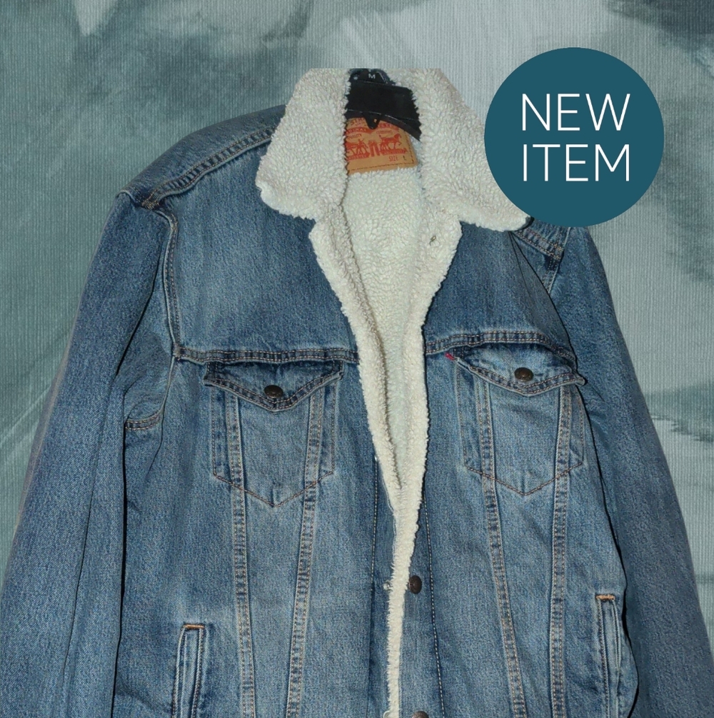 Vtg Levi's Denim Sherpa Jacket